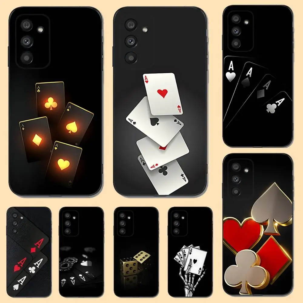 

Poker Playing Card Phone Case For Samsung S 25,24,23,22,30,21,10,9,Ultra,Plus,Lite,FE,4,5 G Soft Black Case