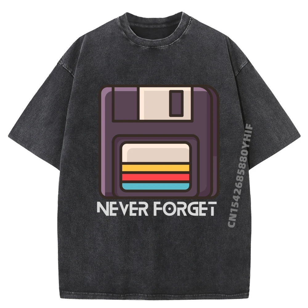 

Funny Floppy Disk For Never Forget Computer Teeshirt T Shirt Homme EU Size Creative Vintage Washed Clothes