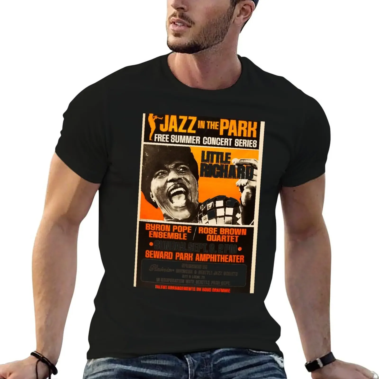 

Little Richard poster. T-Shirt graphic shirts oversizeds anime tshirt aesthetic clothes black t shirts for men