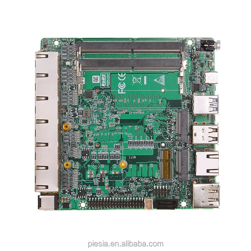 Piesia Cheap 12th Generation I5-1240P I7-1360P processor Nano 6 Lan Port PC Mother board X86 Industrial Firewall Motherboard