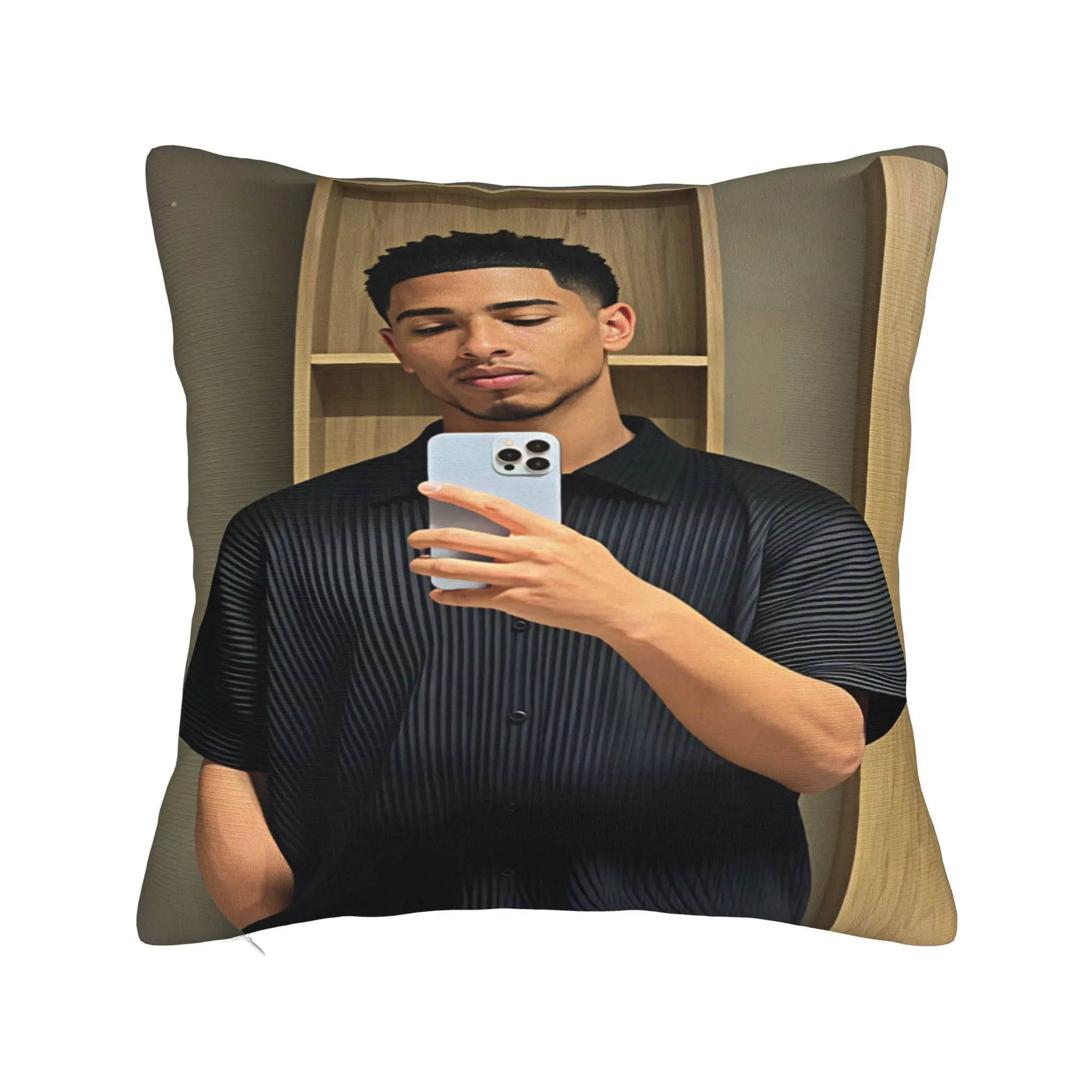 Pillow Cover Jude Bellingham Casual Shirt Mirror Selfie  Novelty Pillow Case For Living Room Bed Chair Pillowcases