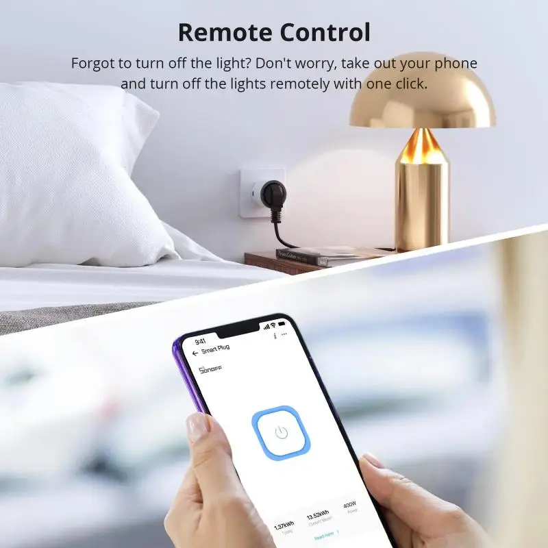 SONOFF S60TPF EU WiFi Socket Smart Home Plug Power Monitor Outlet Voice EWeLink App Remote Control Alexa Google Home SmartThings