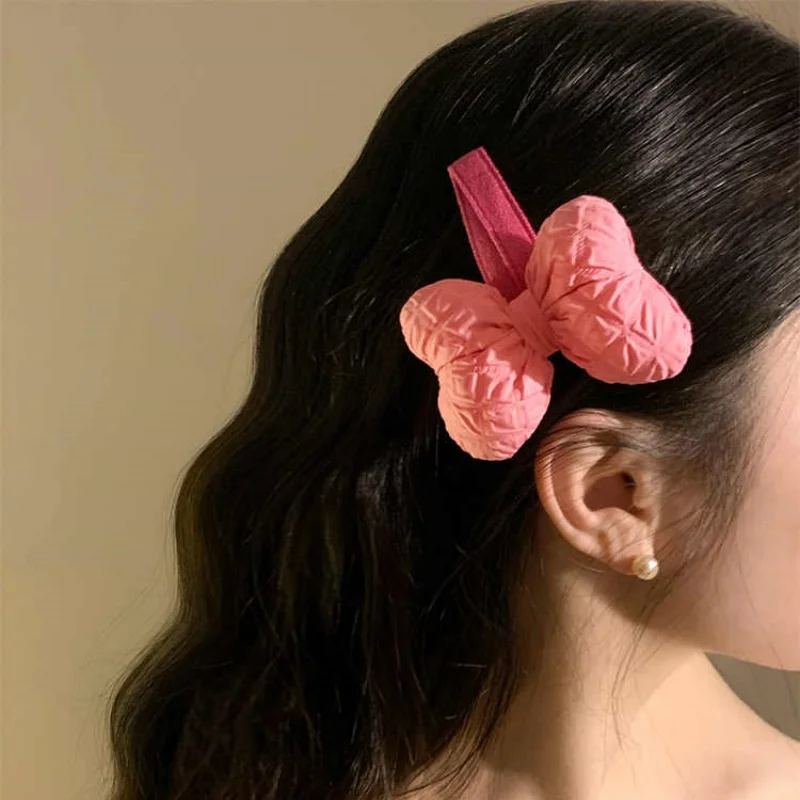 

Pink Bow Hair Clip Women'S Clip Headwear Fringe Side Premium Hair Clip Bb Clip Hair Accessories 2025 New Model