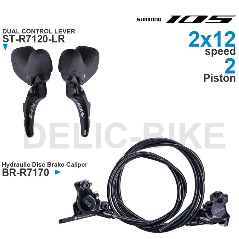 SHIMANO 105 Groupset  DUAL CONTROL LEVER ST-R7120 Hydraulic Disc Brake BR-R7170 Original Parts