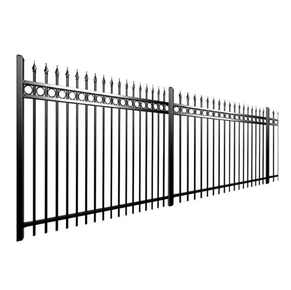 Cheap zinc steel fence design 20'x7 'galvanized steel fence black coated steel fence