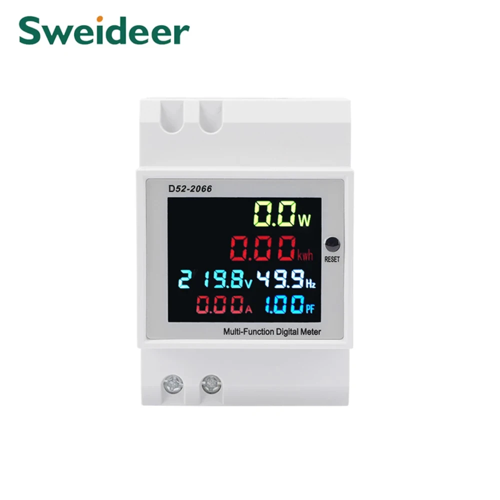 Din Rail Multi-function Digital Meter Protective Device AC Voltage & Current Display Meter Energy Meter LCD Volt Ampere Meter