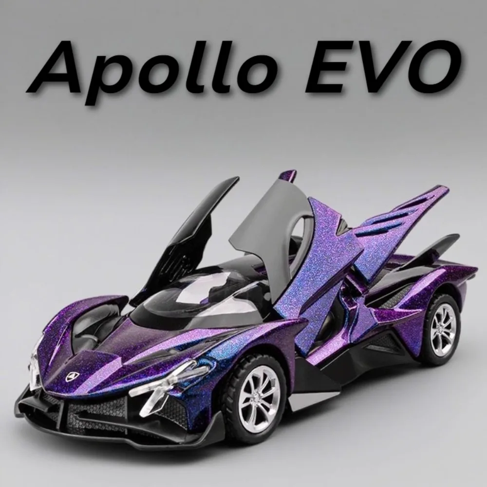 Modelo de coche deportivo Apollo EVO AE86, escala 1:36, juguete, música, puertas ligeras, modelos en miniatura abiertos, adornos de Hobby para niños