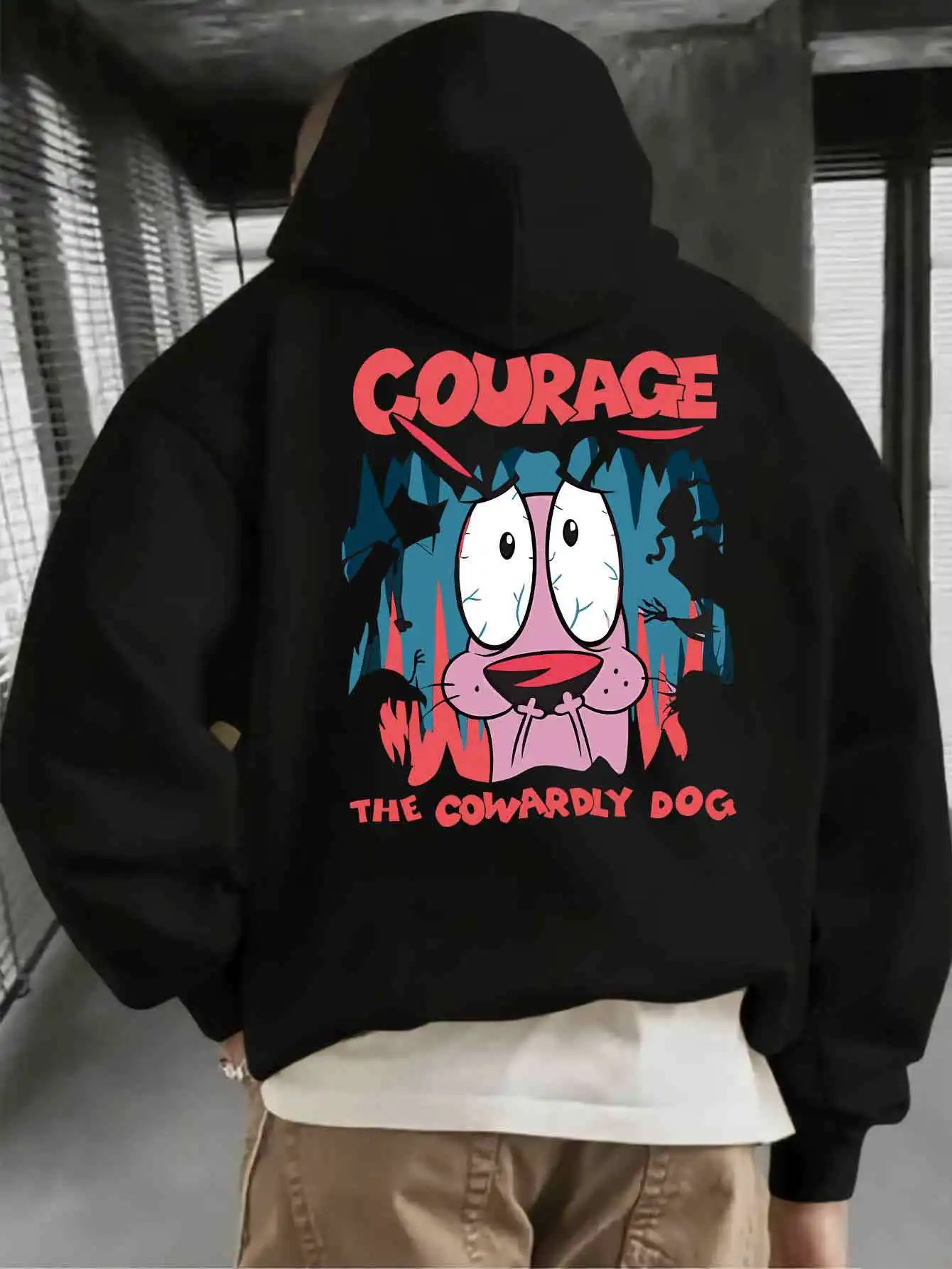 Courage The Cowardly Dog Graphic Print New in Hoodies & Sweatshirts for Spring and Autumn Y2k Clothes Long Sleeve Pullover