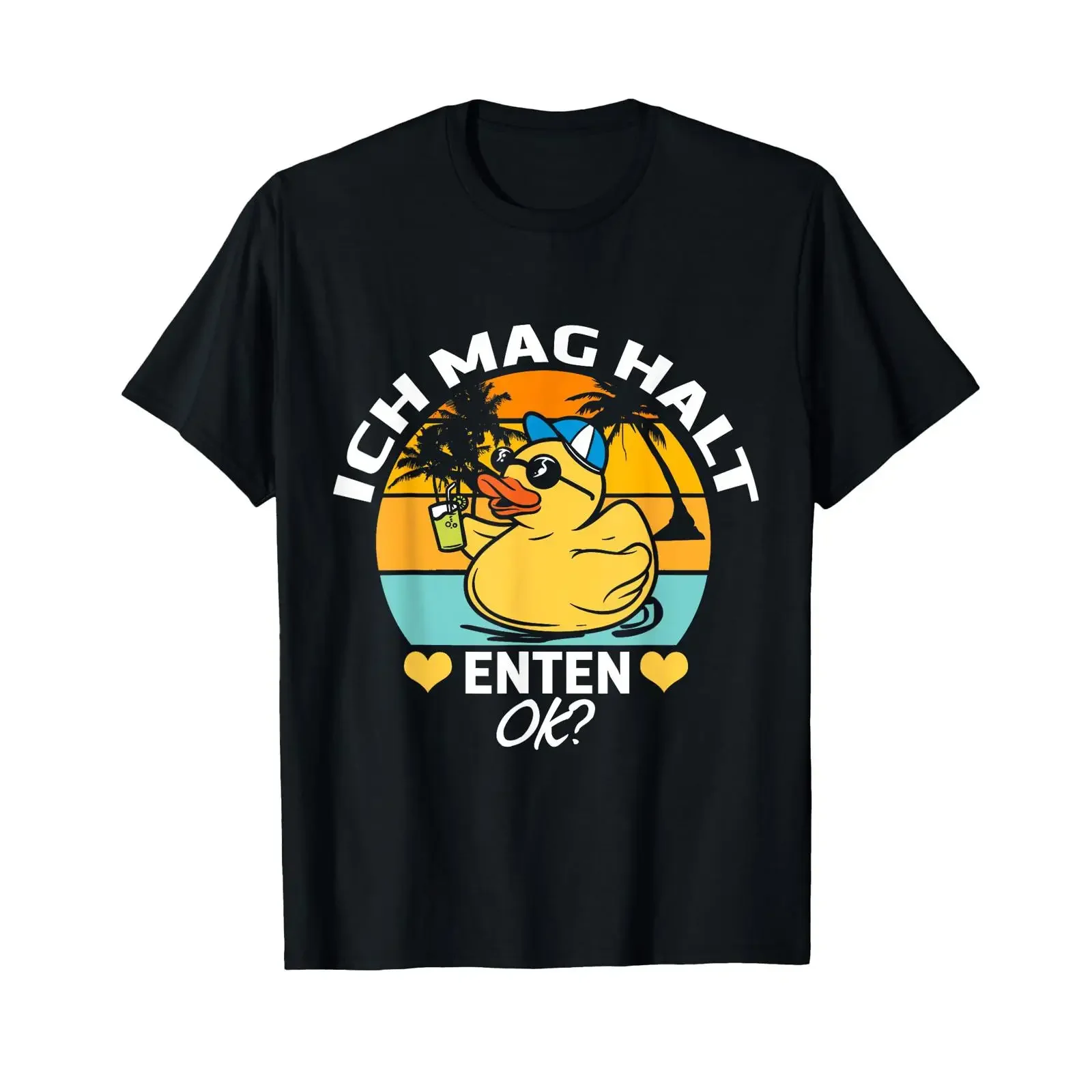 I like ducks okay Funny rubber duck retro T shirt vintage Washed Versatile homme graphic Stretched Stylish streetwear Casual