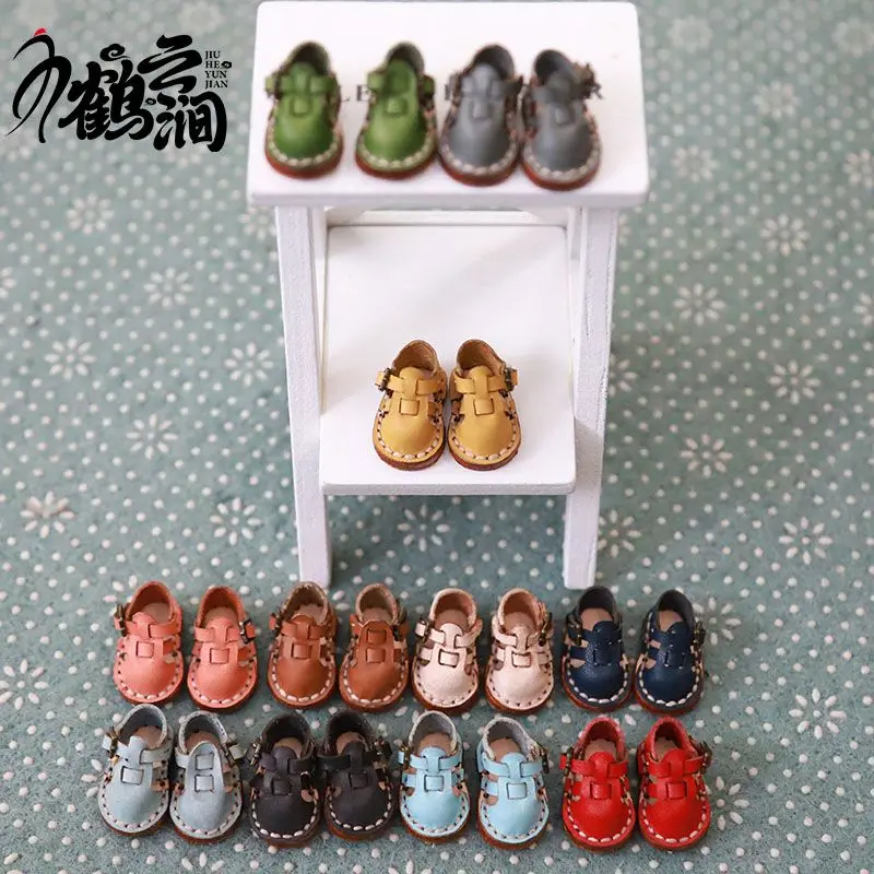 OB11 Doll Shoe Accessories Casual Handmade Cowhide Doll Shoe Accessories: Small Leather Shoes, Small Sandals, Leather Shoes, Cut