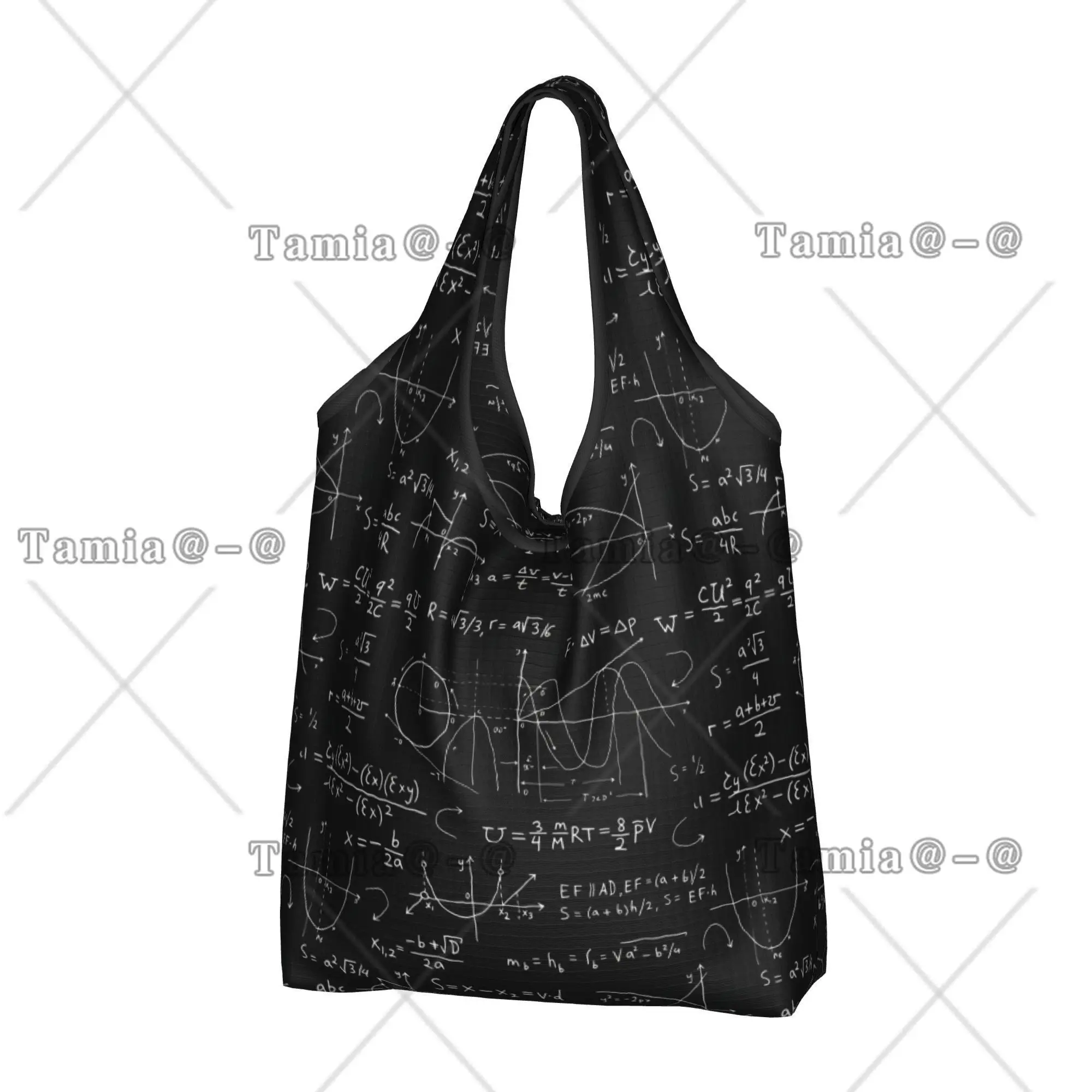 Recycling Math Formulas on Blackboard Shopping Bag Women Tote Bag Portable  Grocery Shopper Bags