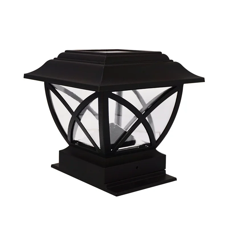 Solar powered column headlights, courtyard fence lights, garden villa column decorations, outdoor rain and sun protection