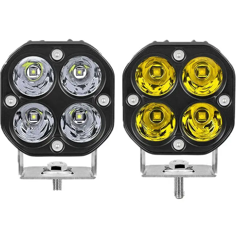 

For Motorcycles & Off-Road Vehicle Work Lighting Four-Leaf Clover-Shaped Modified LED Spotlights, 40W Square Design Cross-Border