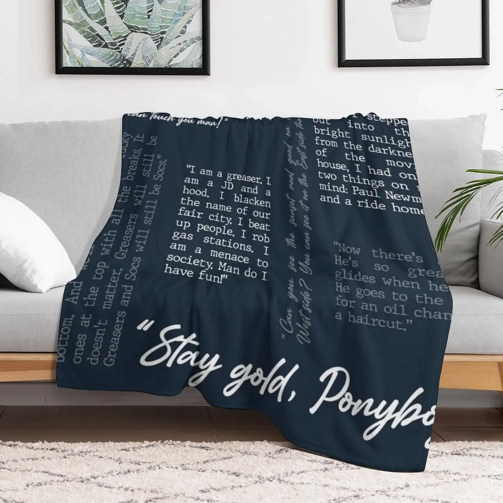 Outsiders Word Cloud - Stay Gold Ponyboy Throw Blanket Thins Decorative Throw Shaggy Blankets