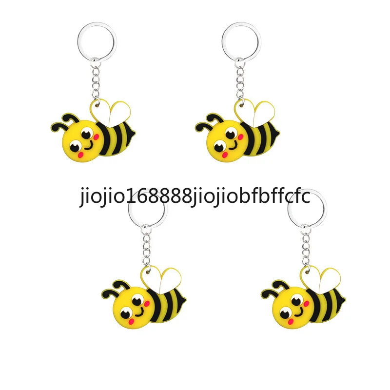 Suitable for 12 pieces of bee keychain pendant cartoon bee keychain pendant jewelry