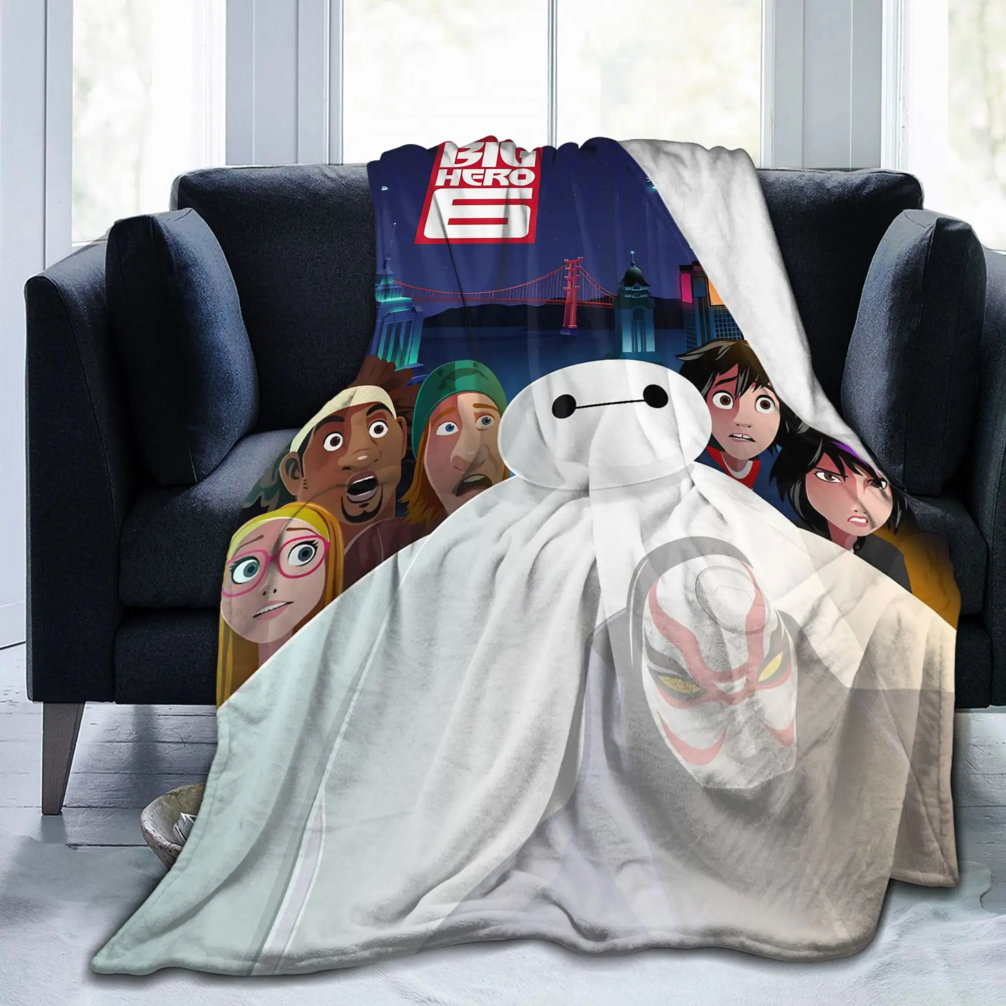 كبير بطل Baymax درع بطانية هيرو حمادا الصوف مضحك الدافئة رمي البطانيات للمنزل ربيع الخريف سيارة #2