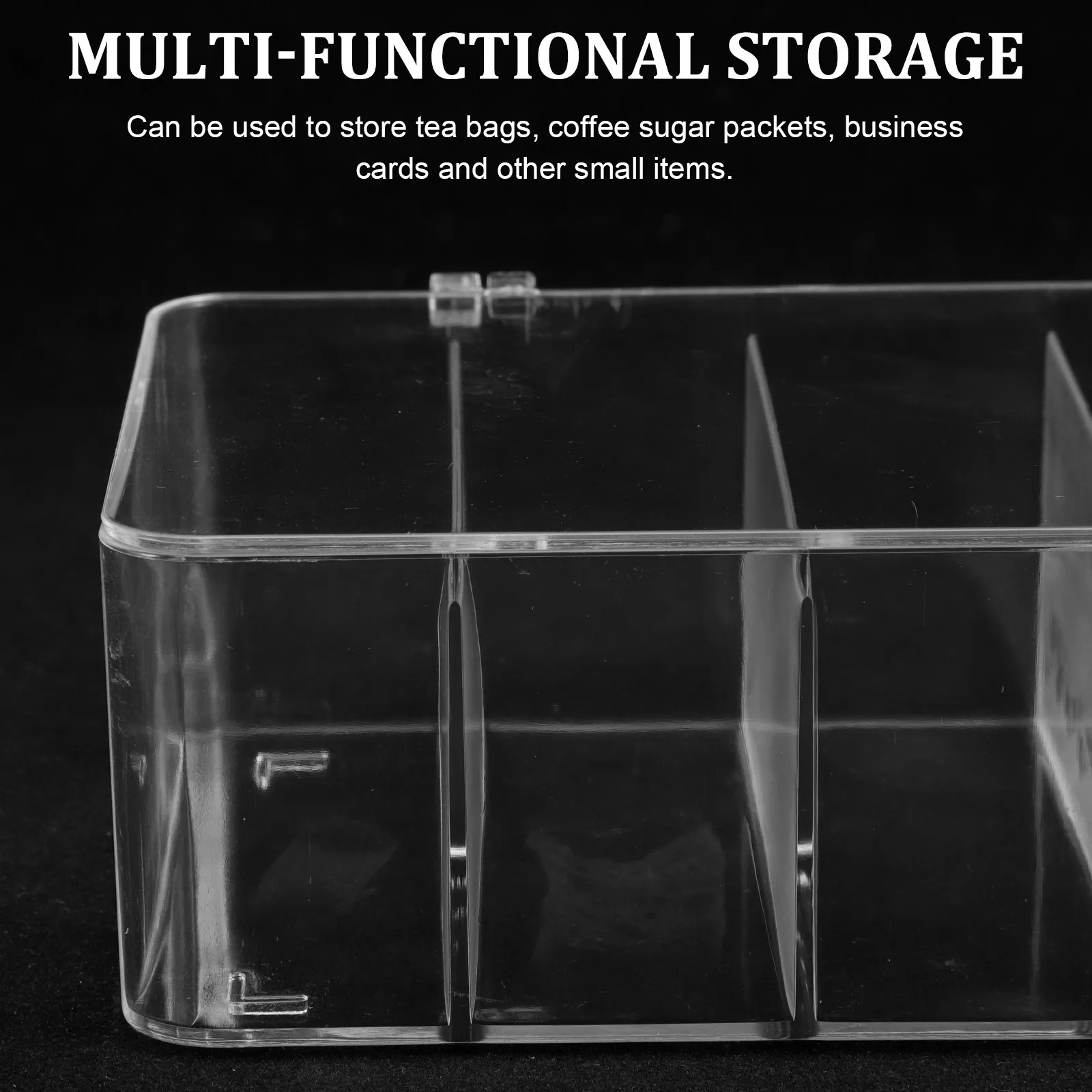 

Transparent Multi-Grid Tea Bag Storage Organizer Desktop Shelf Large Capacity Tea Coffee Sugar Packets Box with Cover Anti-Fall