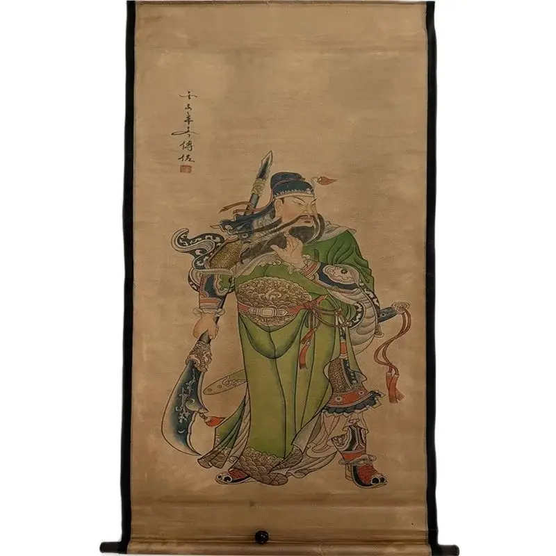 

China Old Scroll Middle Hall Hanging Celebrity Calligraphy and Painting Fu Zuo's Character Paintings