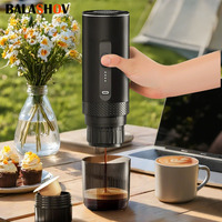 Electric Wireless Espresso Coffee Machine 2-in-1 Capsule & Ground Coffee for Car & Home Camping Portable Travel Coffee Maker