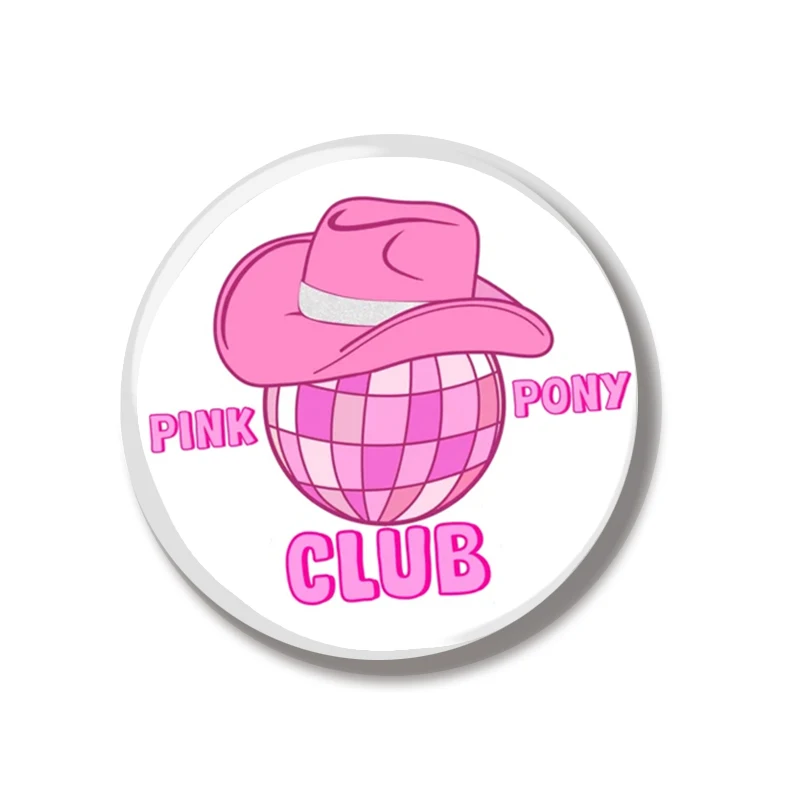 44MM Chappell Roan Pink Pony Club Pin Soft Button Jewelry Creative Badge Cartoon Brooch Lapel Pin Bag Backpack Hat Decoration