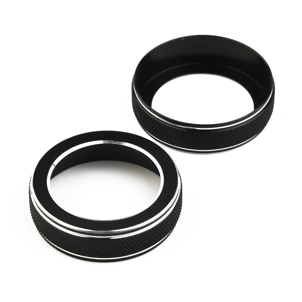 Aluminum Alloy Volume Knob Ring Cover Compatible with For Jeep For Grand For Cherokee (14 19) Set of Two Pieces