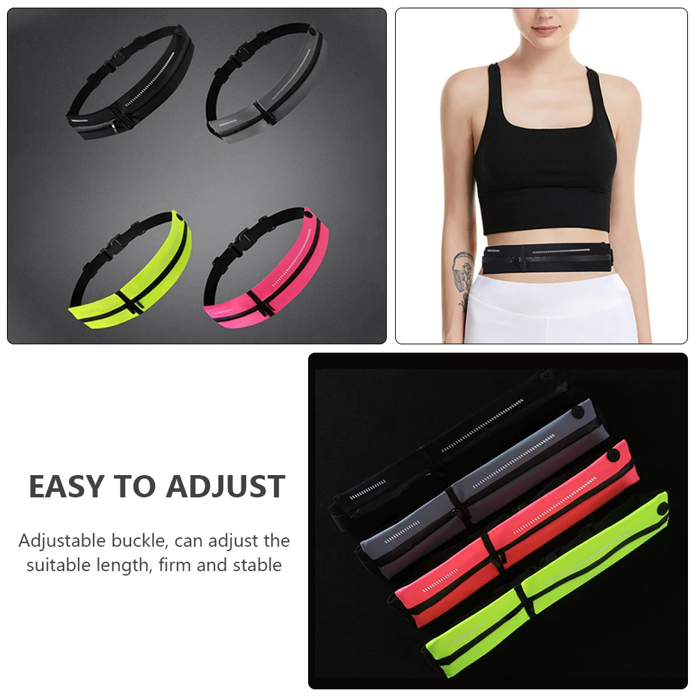 

Ultra Thin Sports Fanny Pack Black Waist Bag Waterproof Cotton Phone Storage Jogging Gym Adventure Running Bag
