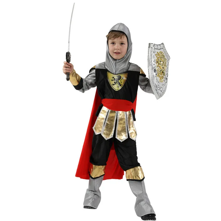 زي الهالوين الملكي الملكي للأولاد ملابس الأداء المسرحي Ele Little Warrior الزي الصيني
