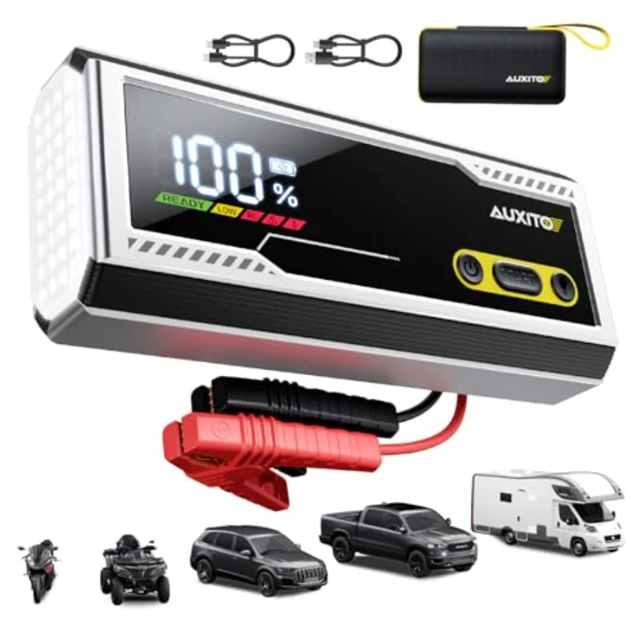 

9500A Jump Starter 12V Car Battery Jump Starter Up to All Gas/All Diesel Engine with LED Display 30W Type-C Fast Charging and 1