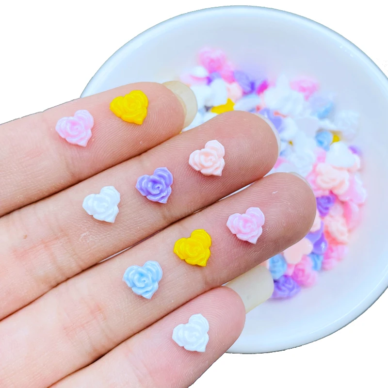 200Pcs New Cute Mixed Mini Flower Flat Back Resin Cabochons Scrapbooking DIY Jewelry Craft Decoration Accessorie K68