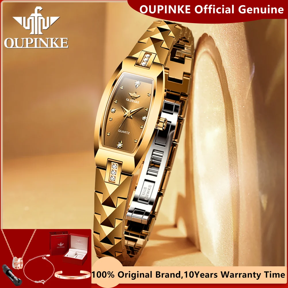 OUPINLKE Original Imported Swiss Quartz Women\'s Wristwatch Luxury Tungsten Steel Strap Sapphire Mirror Waterproof Watches Women