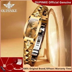 OUPINLKE, reloj de lujo para mujer, reloj de pulsera Original importado con movimiento de cuarzo suizo para mujer, conjunto de reloj con correa de acero de tungsteno para mujer