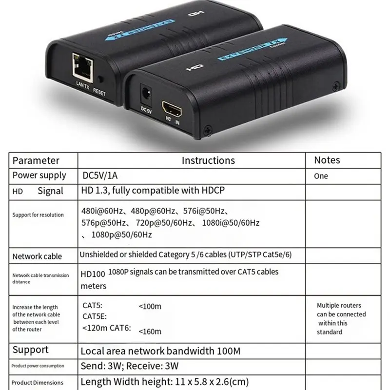 A53M-LKV373 V4.0 Wireless -Compatible Transmitter Receiver Extender Extension Over IP 120M Cat5e/6 Rj45 Cable
