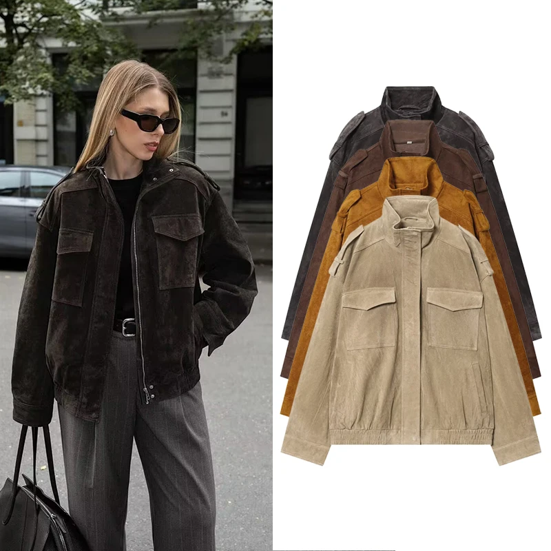 

Women's Jackets Coats Autumn Winter Fashion With Pockets Stand Collar Long Sleeve Coats Streetwear Female Outerwear Chic Tops