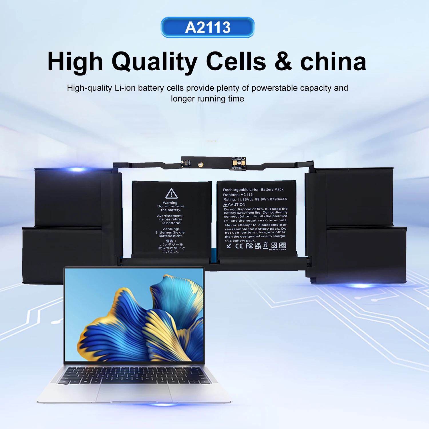 

AUSSY 2113 Laptop Battery For Apple MacBook Pro Retina 16'' A2141 2019 EMC 3347 BTO/CTO MVVJ2xx/A MVVK2xx/A +24-Month warranty