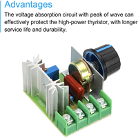 Voltage Regulator 2000 Watt AC 50 - 220 Volt Dimmer SCR Power Regulator Motor Speed Controller Home Improvement Regulators 2000W
