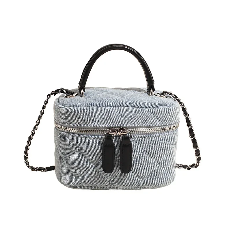 Denim Box Tote torby na ramię Crossbody dla kobiet torebki i portmonetki 2024 nowy modny design torba wysokiej jakości