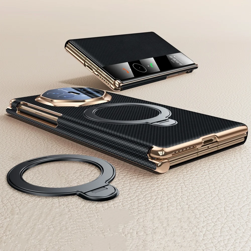 Premium Cowhide Leather Magnetic Flip Case For Huawei Mate XT XTS Window View Cover