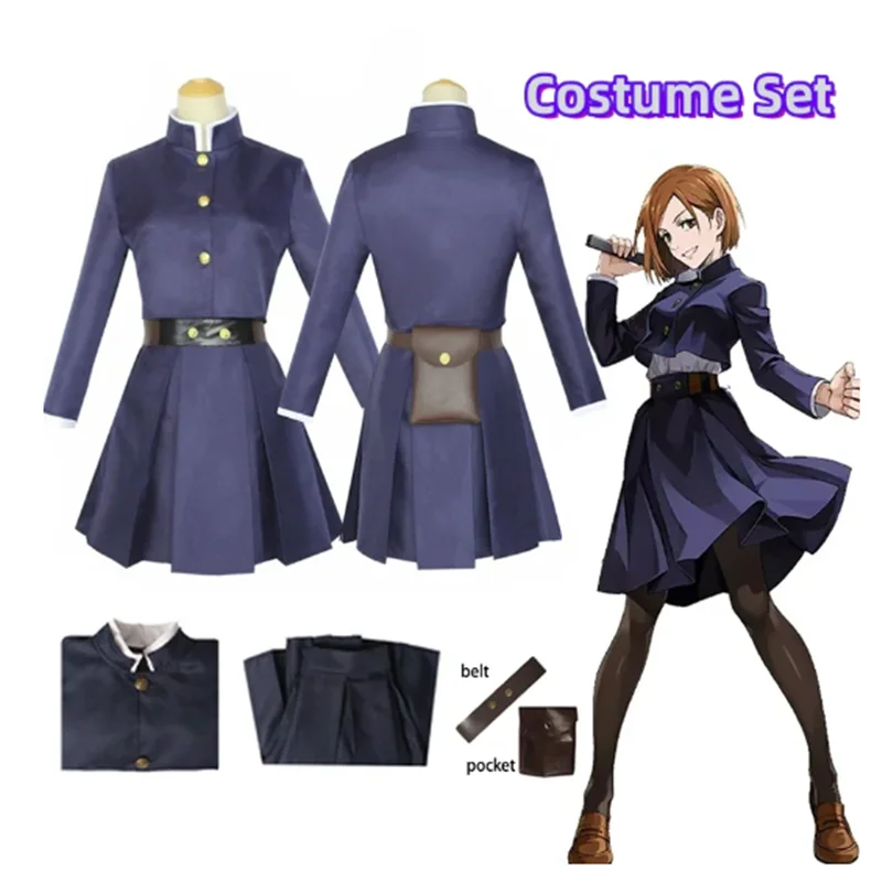 Anime Kugisaki Nobara Cosplay Costume Kai-sen Kugisaki Nobara Women Suit Outfit Tatoo Girls Women Dress Uniform Full Set