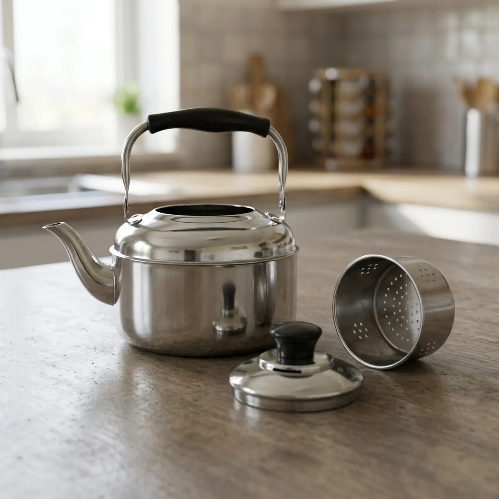 High Grade Stainless Steel Whistling for kettle for Induction Cooker with Boil Detection Sound Wide Opening Design