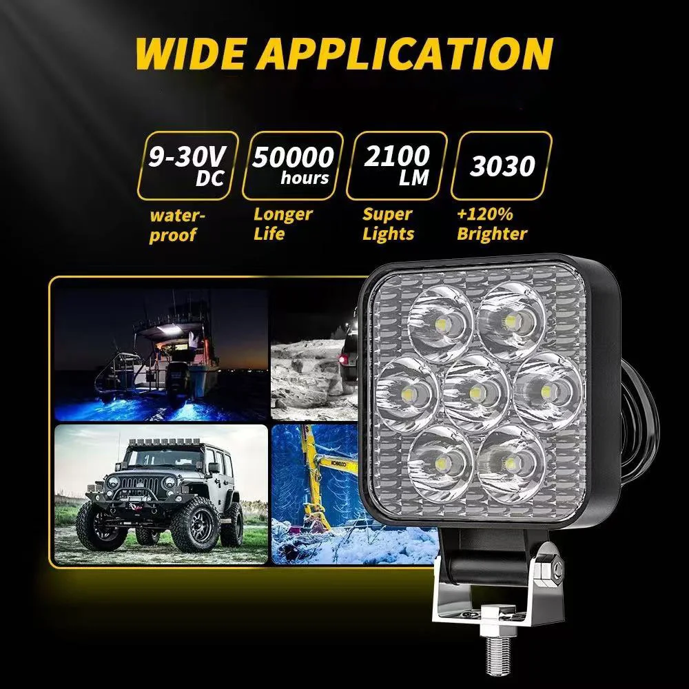 2,5-дюймовый рабочий свет, точечный прожектор, 12 В/24 В, водонепроницаемый внедорожный вспомогательный свет для джипа, грузовика, квадроцикла, UTV, комбинированный луч для лодки