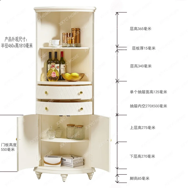 

Light luxury wine cabinet against the wall, modern triangle restaurant corner cabinet