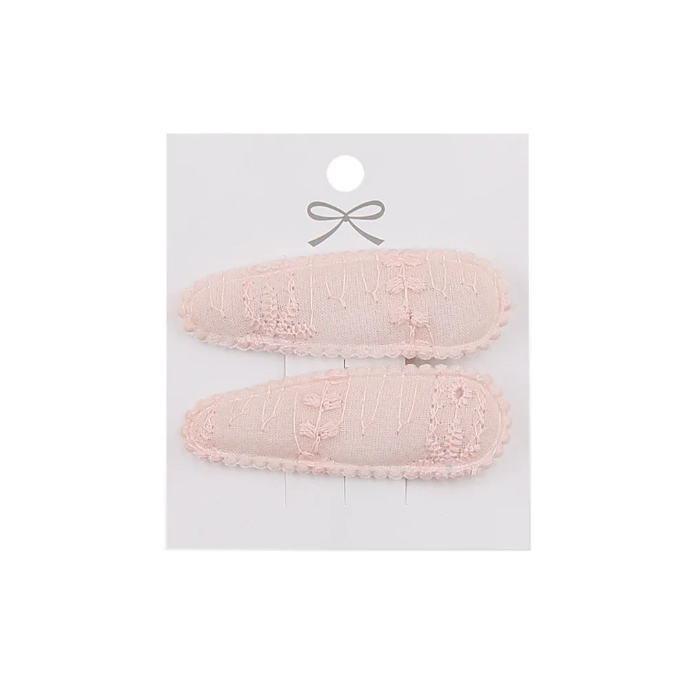 2pc Blumendruck 2 Zoll Basic Snap Baby Haar Tropfen Clips Spitze Stickerei Haar Klemme Pins Haarnadeln Baumwolle Plaid BB Haarspangen Mädchen – Detail 36