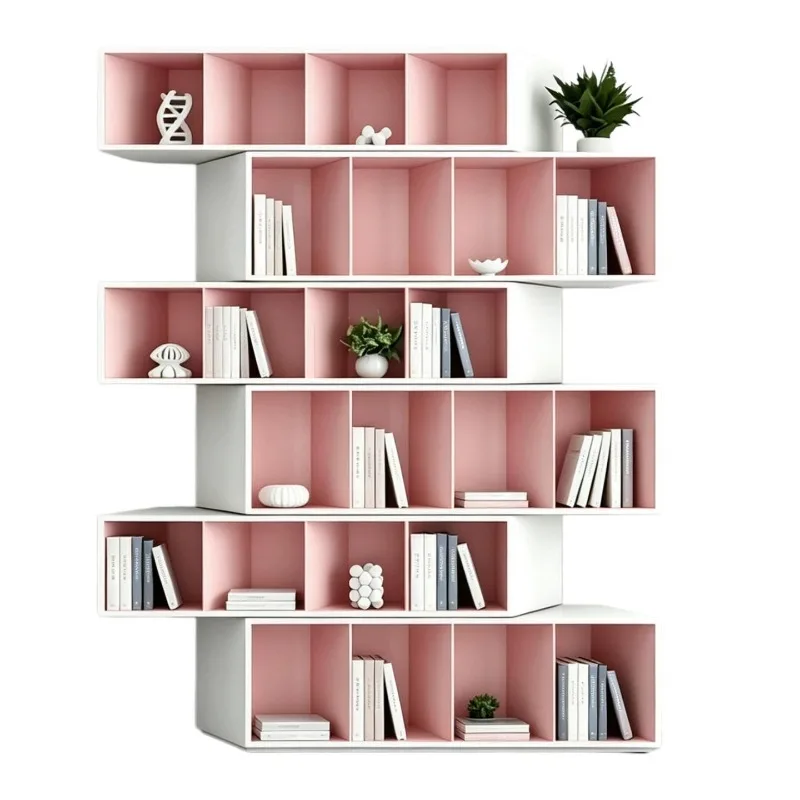 Minimalist paint bookcase, bookshelf floor cabinet, creative personalized locker, living room home decoration cabinet