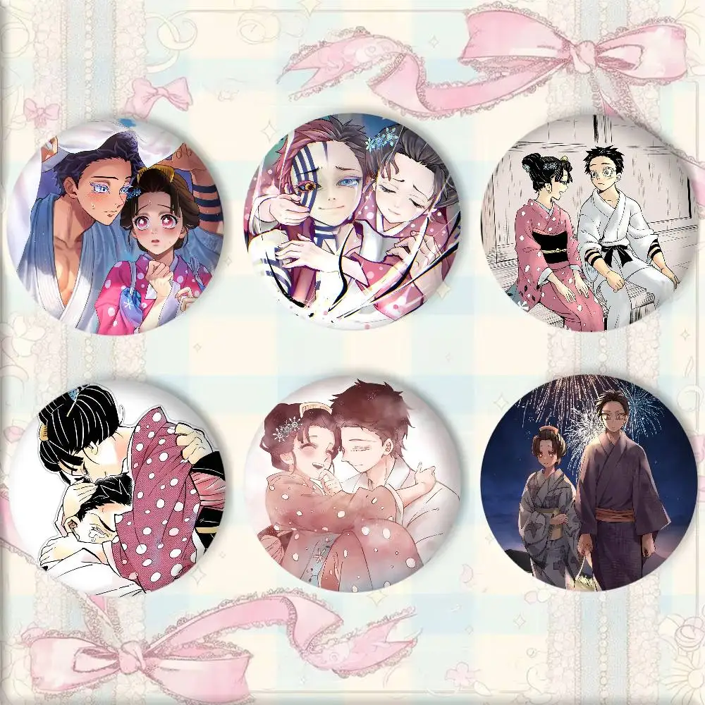 Love CP AnimeAkaza x Koyuki Badges 25 32 44 58 75 mm Round Cosplay Pin Bag Decor Fans Collect Friends Gifts Brooch Souvenir view 2