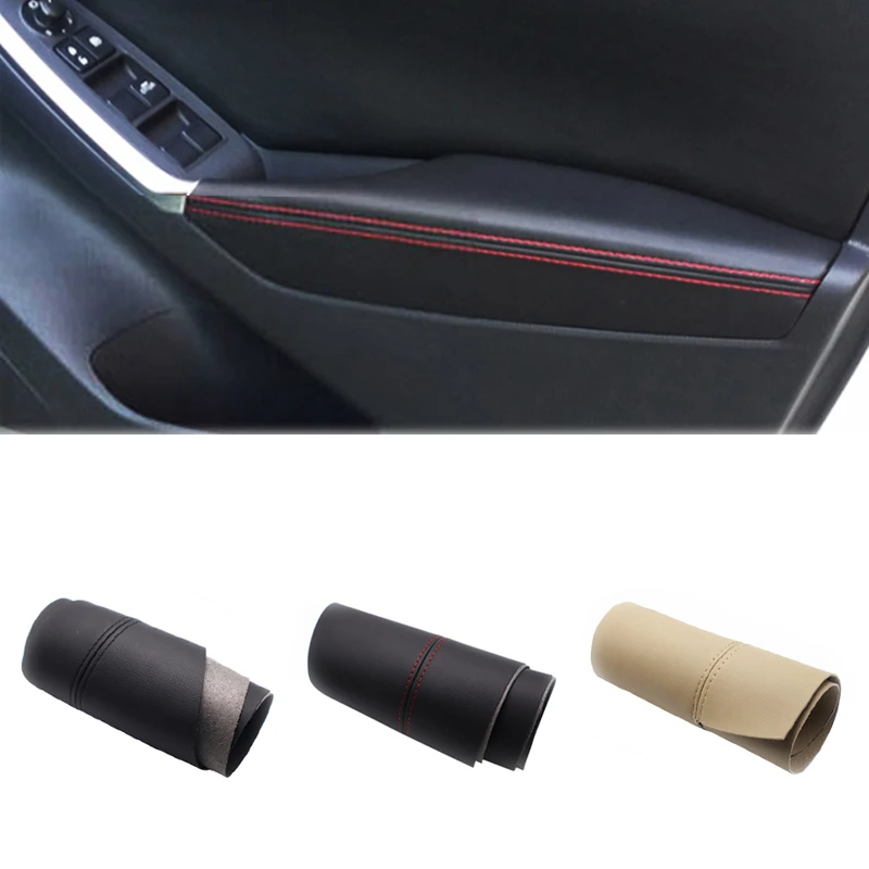 Microfiber Leather Door Handle Panels Armrest Covers for Mazda CX-5 2012-2015, 2pcs Protective Trim with Mount Fittings