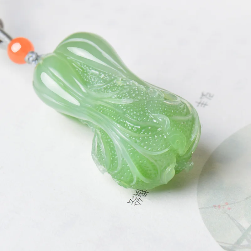 Cuiqing Cabbage Pendant Men's and Women's Jade Pendant Necklace Jade Pendant