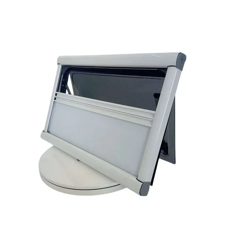 MEIDI Waterproof Durable Camper Window Double Layer Dark Tinted Acrylic Glass Pneumatic Rod Awning Window for RV Caravan