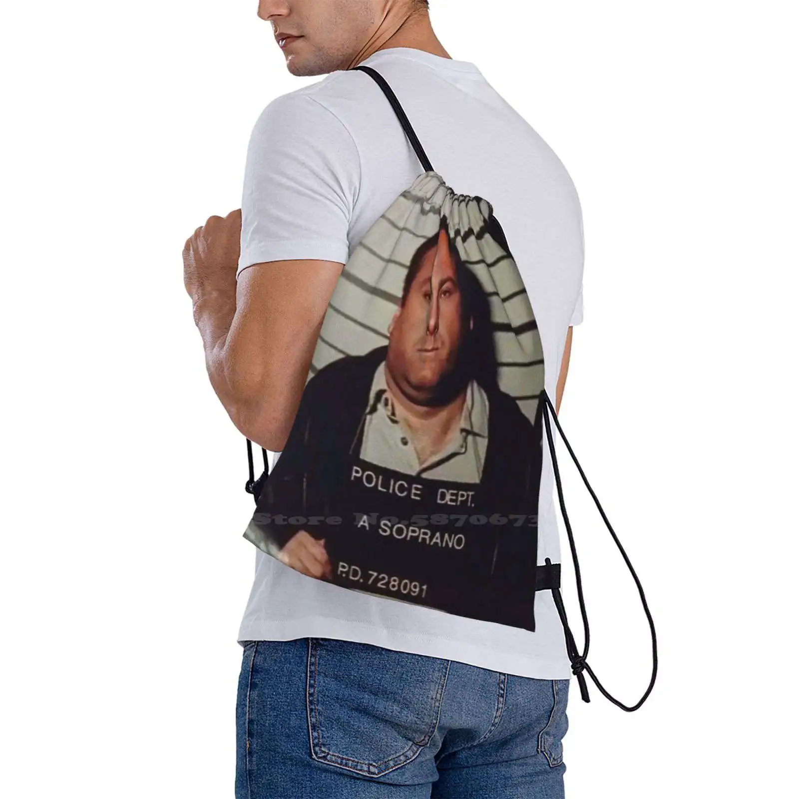 Rare Tony Soprano Mugshot-2000 Sac D'école Grande Capacité Sac À Dos Ordinateur Portable 15 Pouces Les Sopranos UnmunTony Soprano Mugshot