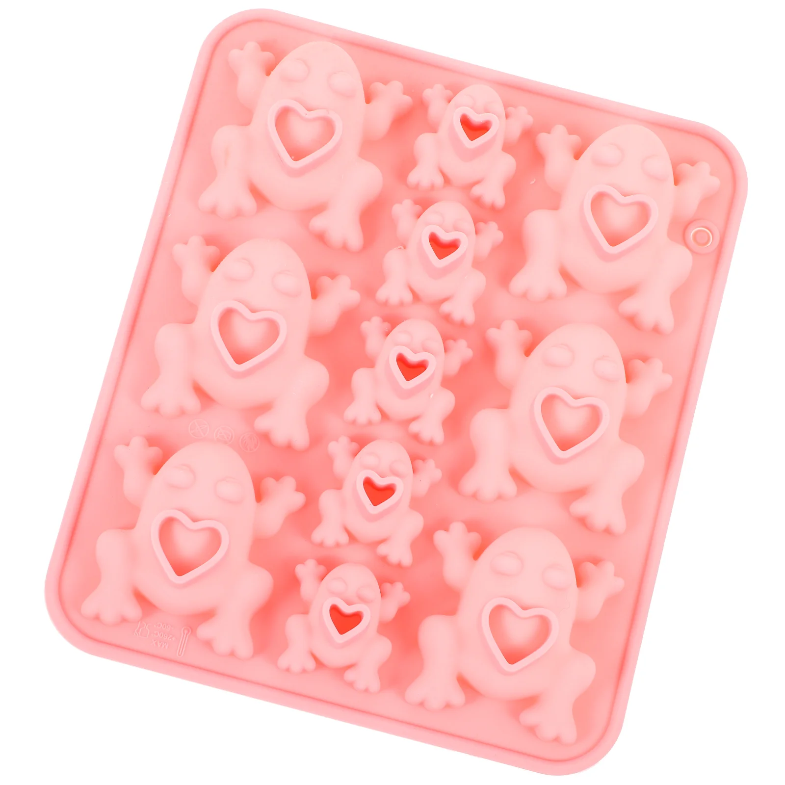 Cake Pop Maker Frog Mold Fondant Candy Molds For Baking Heart Shaped Pans Pink Silica Gel