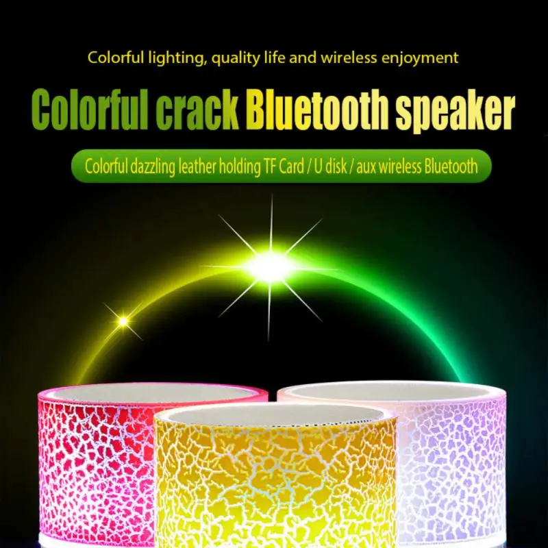 A9 Speaker Mini Wireless Loudspeaker Crack LED TF Card USB Subwoofer Portable MP3 Music Sound Column For PC Phone